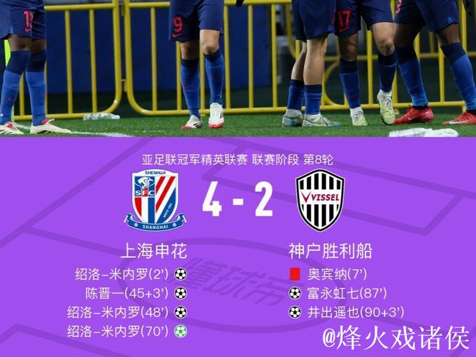 亚冠-路易斯罚丢点球米内罗进球无效 申花0-2不敌神户胜利船